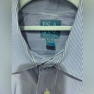 Jos. A. Bank Blue and White Pinstripe Dress Shirt - 16 1/2 - 34